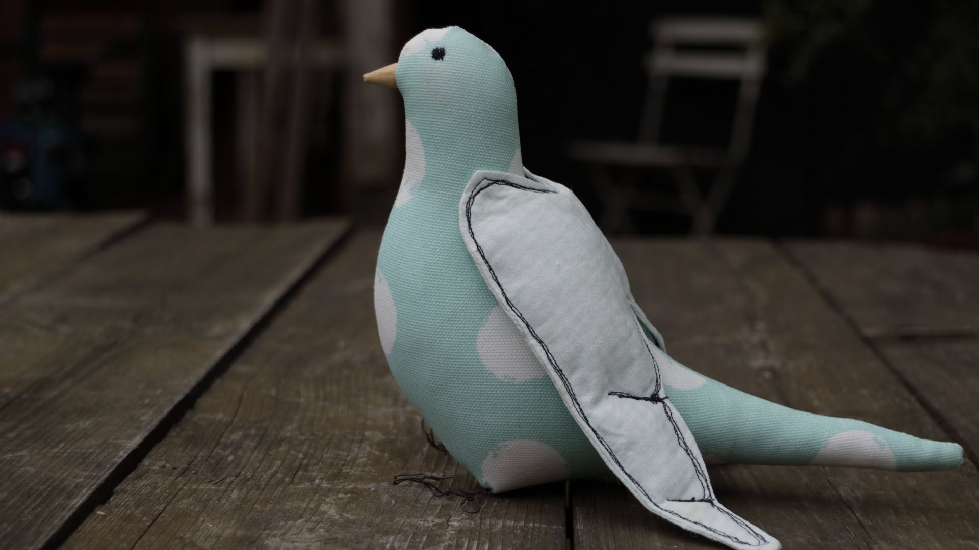 Stoffvogel (mint Kreise) für den Garten