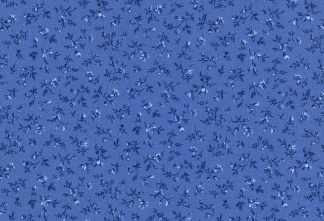 Druckstoff 010505110 Delft blau mit dunkelblauen Streublümchen von Westfalenstoffe
