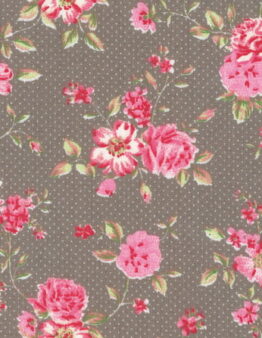 Druckstoff Rosenborg 010506264 taupe Blumen von Westfalenstoffe