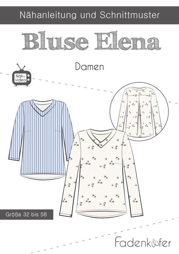 Papierschnittmuster Fadenkäfer Bluse Elena Damen