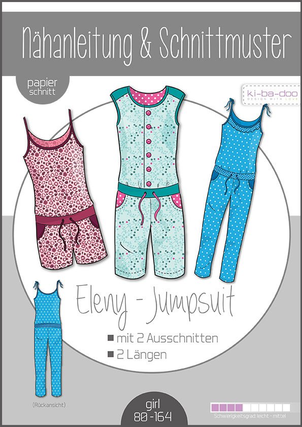 Papierschnittmuster Kibadoo Jumpsuit Eleny Gr. 80-164