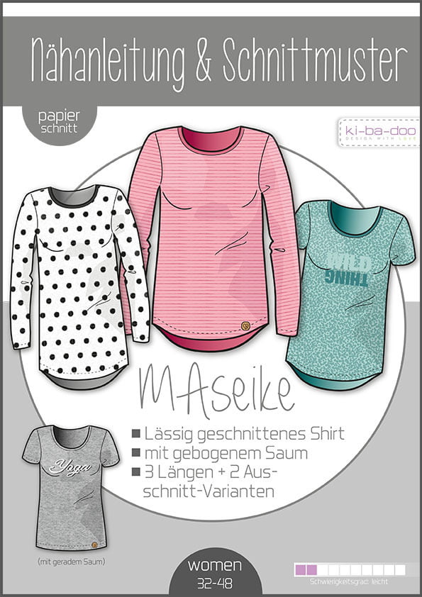 Papierschnittmuster Kibadoo Shirt MAseike Gr. 32-48