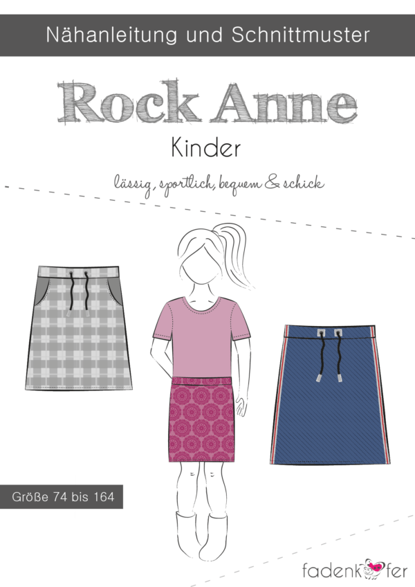 Papierschnittmuster Fadenkäfer Rock Anne Kinder
