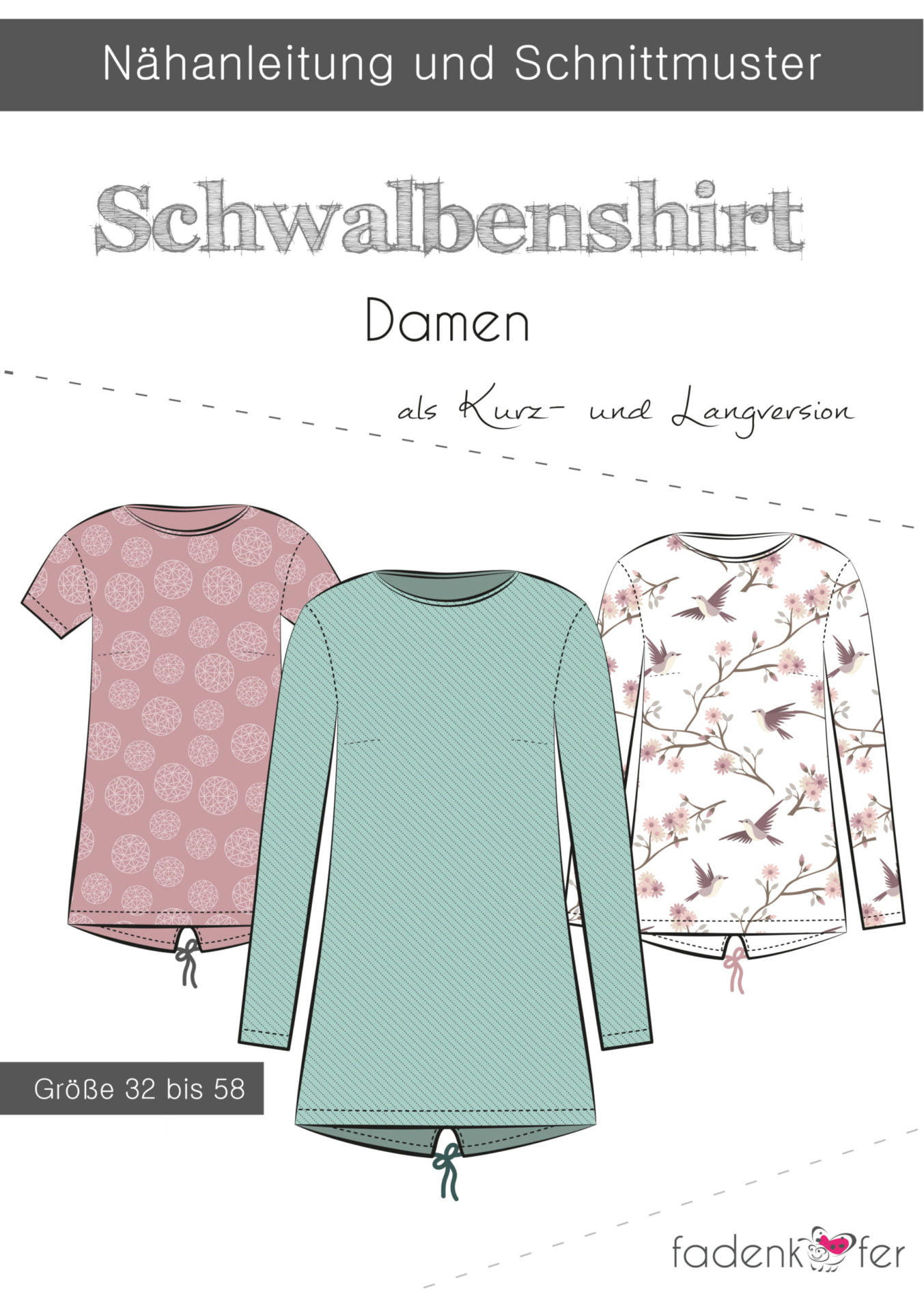 Papierschnittmuster Fadenkäfer Schwalbenshirt Damen
