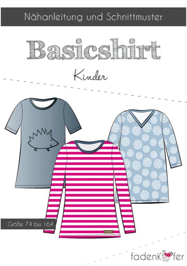 Papierschnittmuster Fadenkäfer Basicshirt Kinder