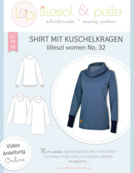 Papierschnittmuster lillesol women No.32 Shirt mit Kuschelkragen