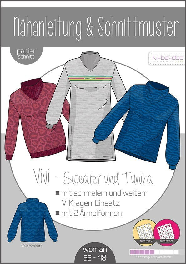 Papierschnittmuster Kibadoo Sweater Vivi Damen Gr. 32-48