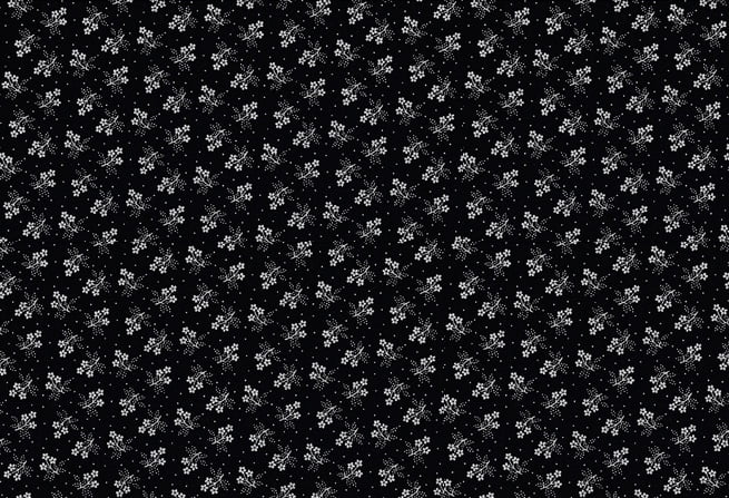 Druckstoff 010507234 - Black and White Streublümchen ( schwarz/ weiss ) von Westfalenstoffe