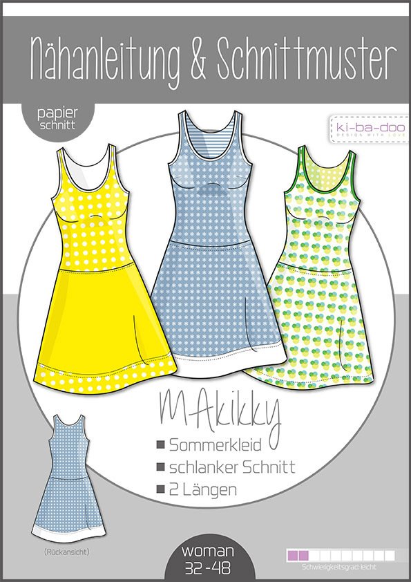 Papierschnittmuster Kibadoo Sommerkleid MAkikky Gr 32-48