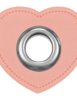 Ösen Patches für Kordeln Lederimitat Herz (lachs 704)