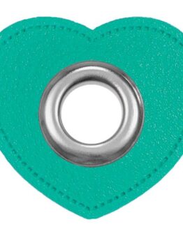 Ösen Patches für Kordeln Lederimitat Herz (mint 325)