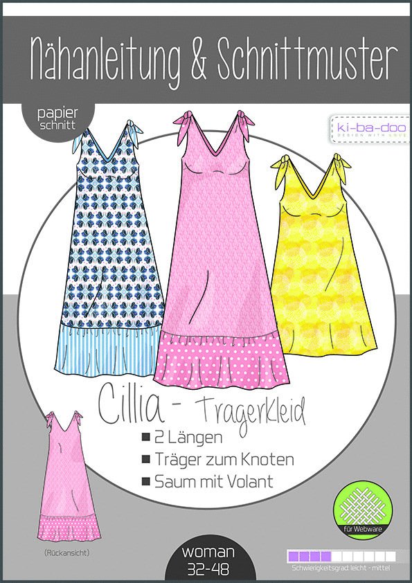 Papierschnittmuster Kibadoo Cillia Trägerkleid Gr 32-48