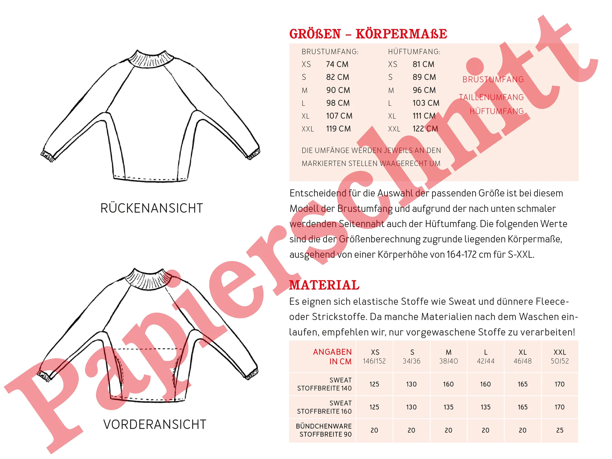 Papierschnittmuster von Studio Schnittreif Frau Betti XS -XXL