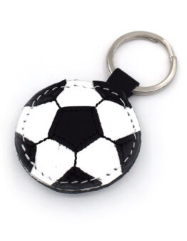 Schlüsselanhänger Fußball aus Leder