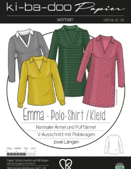 PAPIERSCHNITT POLO-KLEID/SHIRT EMMA DAMEN | GRÖSSE 32-58