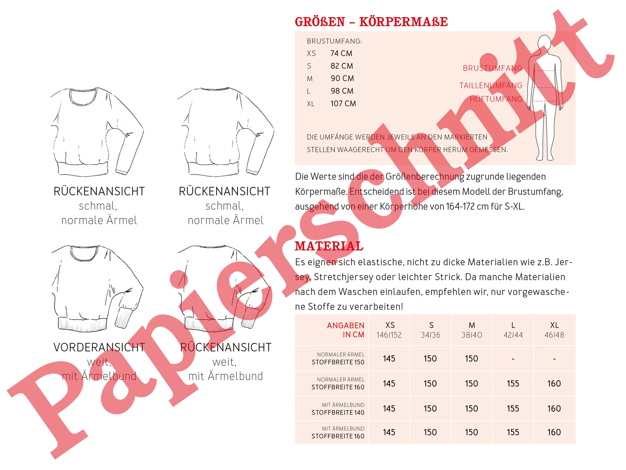 Papierschnittmuster von Studio Schnittreif Frau Usedom XS -XL
