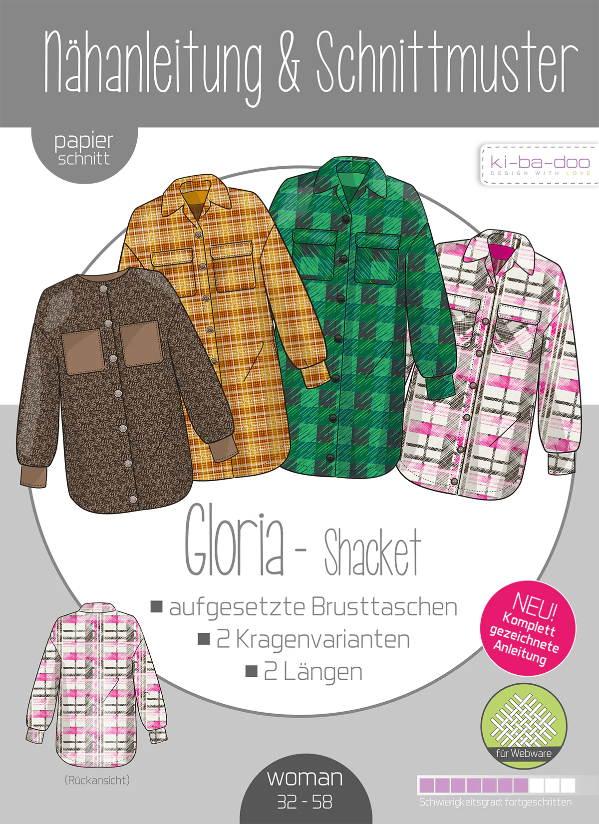 PAPIERSCHNITT SHACKET GLORIA | GRÖSSE 32-58