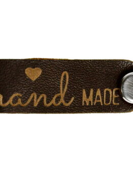 Knicklabel mit Schraube Wildlederimitat hand made braun