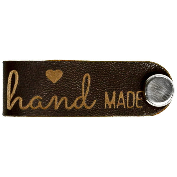 Knicklabel mit Schraube Wildlederimitat hand made braun