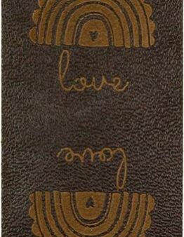 Knicklabel Regenbogen love Lederimitat braun