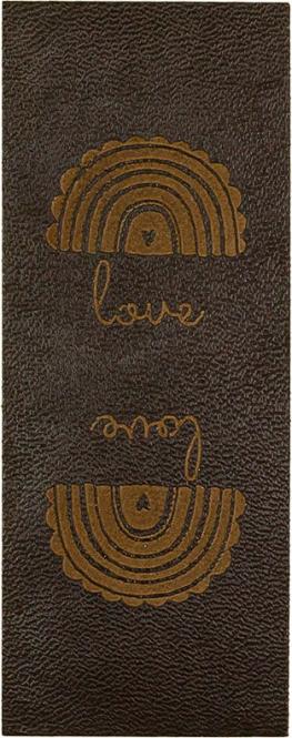 Knicklabel Regenbogen love Lederimitat braun