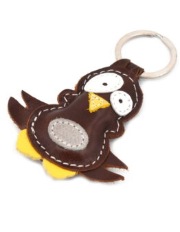 Schlüsselanhänger Spatz aus Leder