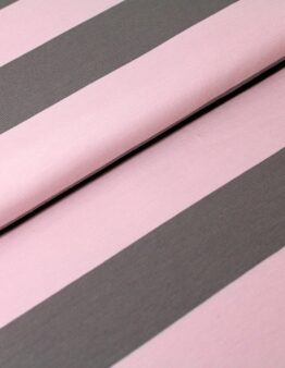 Biojersey Blockstreifen rosa - grau von Stoffonkel