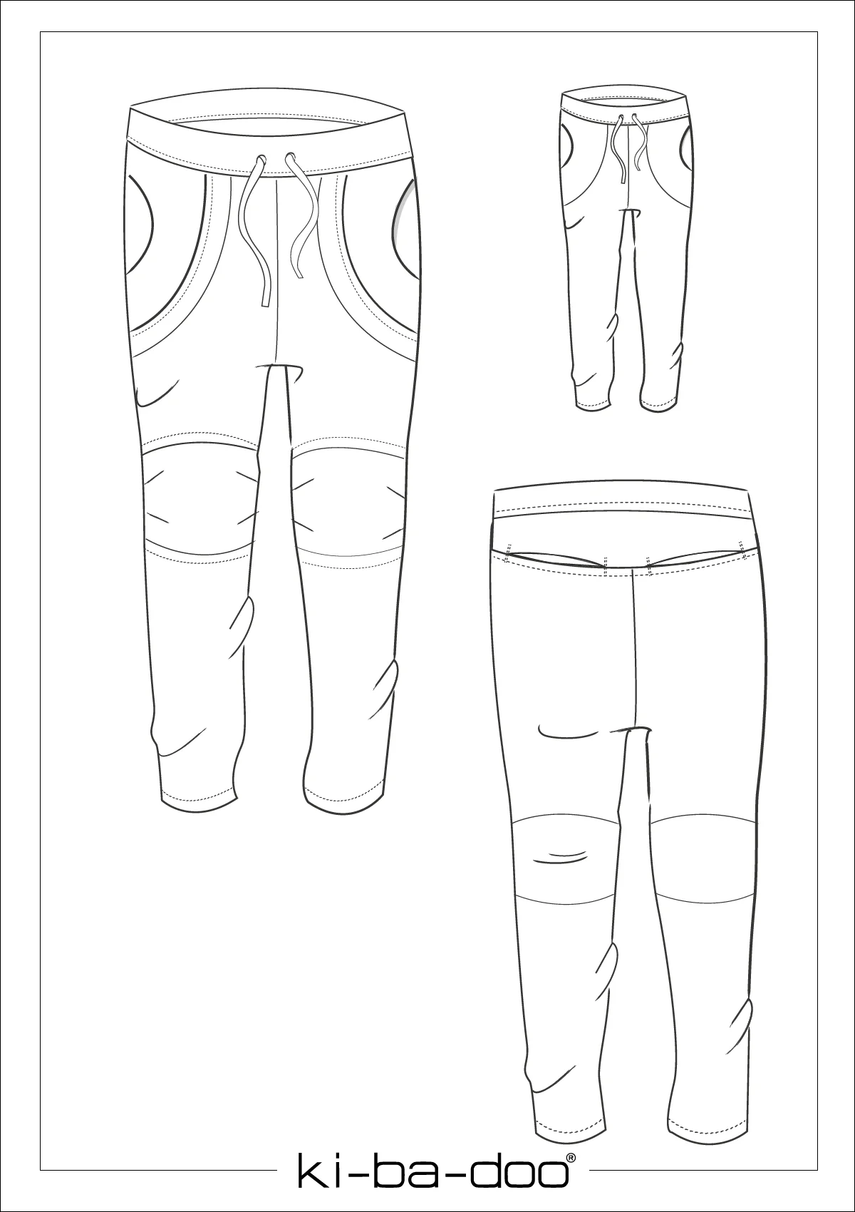 Papierschnittmuster Kibadoo Jorne Basic - Sweathose Gr. 80 - 176
