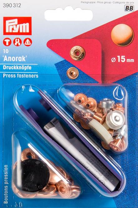 Prym NF-Druckknopf Anorak 15mm verkupfert (390312)