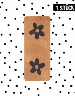 Klapp-Kunstlederlabel - Blume