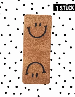 Klapp-Kunstlederlabel - Smile