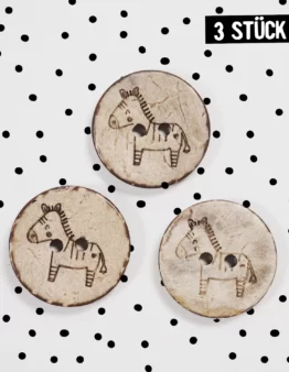 Kokosknöpfe Zebra 3 Stück