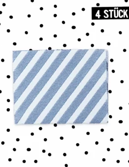 Klapp-Weblabel Stripes *graublau* 4 Stück