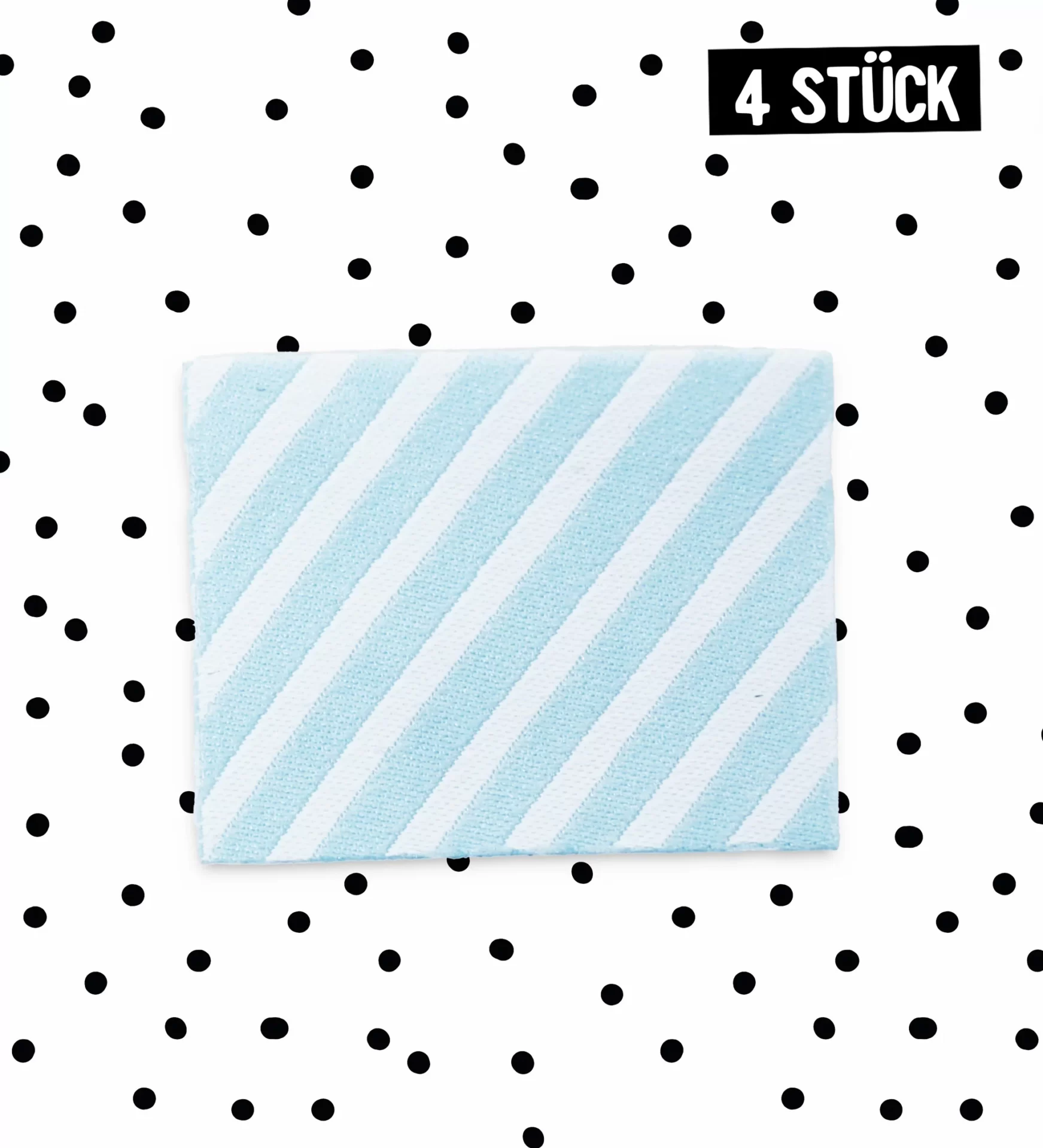 Klapp-Weblabel Stripes *hellblau* 4 Stück
