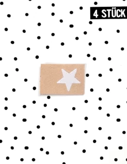 Weblabel Stern beige 4 Stück
