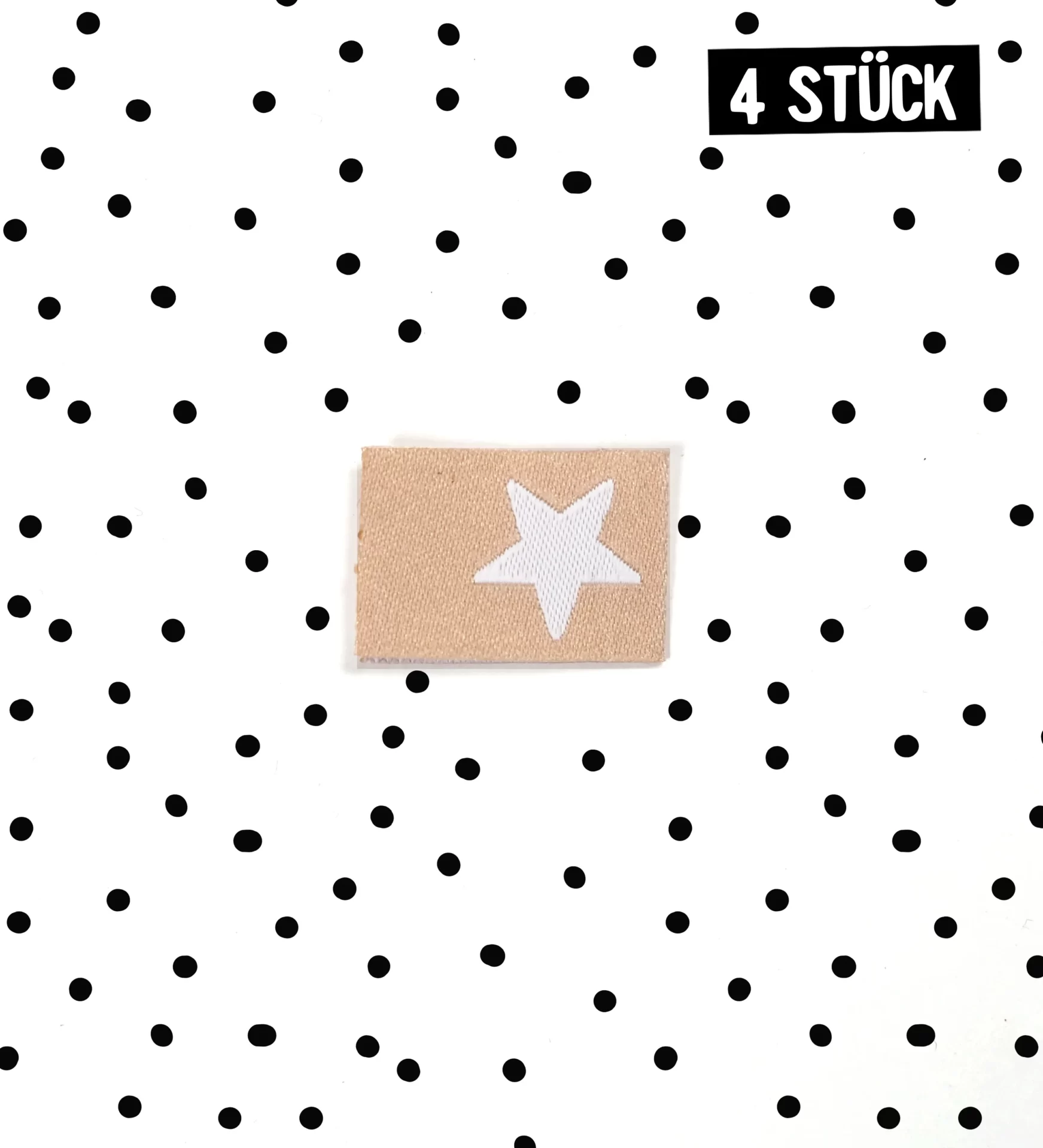 Weblabel Stern beige 4 Stück
