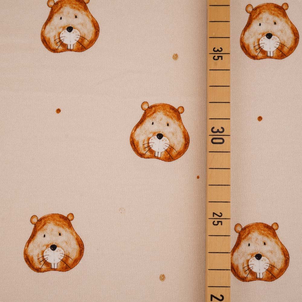 Biojersey Mister Beaver von Stoffonkel Reststück 1,1 x 1,6m