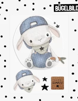 Bügelbild Hase Clars A5