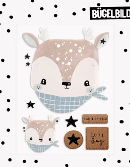 Bügelbild Reh Rudolph A5
