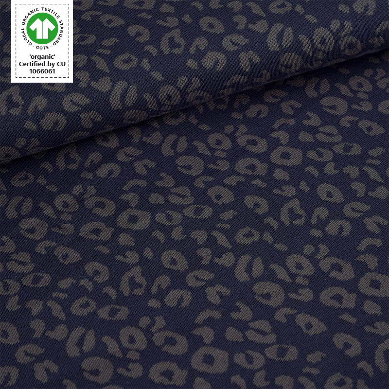 Bio-Jacquard Leo blau von Stoffonkel