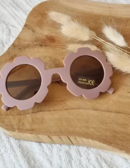 Baby- und Kindersonnenbrille mit UV 400- Schutz old pink Blume