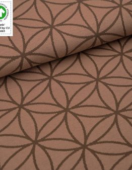 Bio-Jacquard Blume des Lebens cafe au lait von Stoffonkel