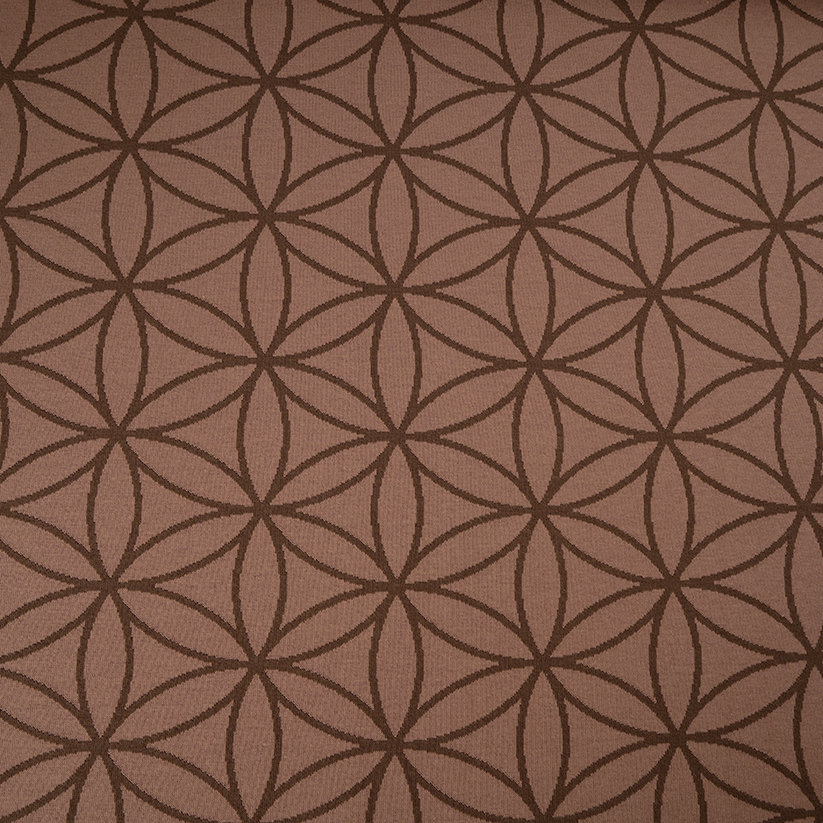 Bio-Jacquard Blume des Lebens cafe au lait von Stoffonkel