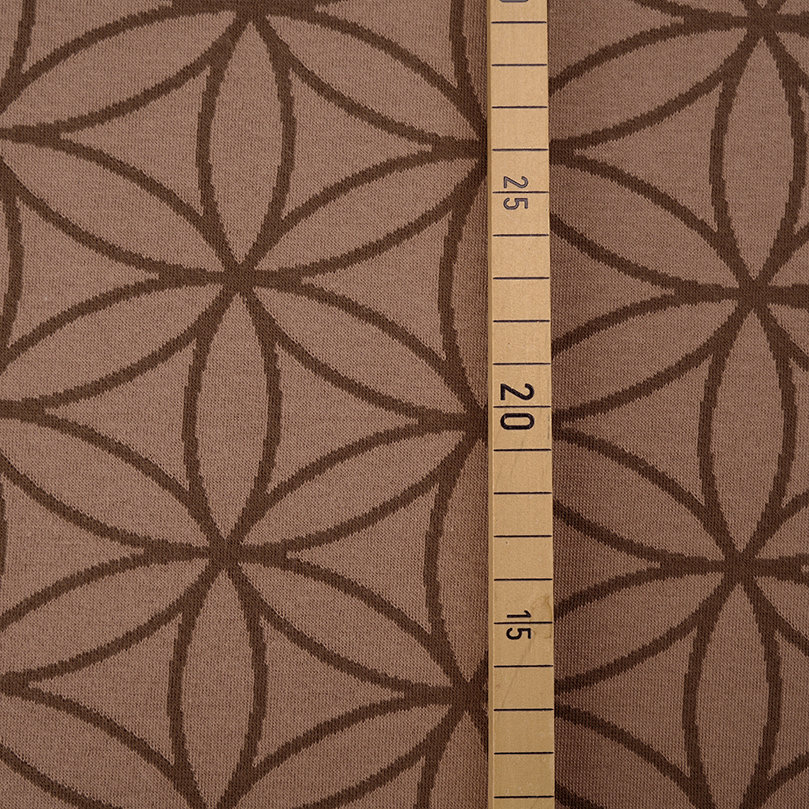 Bio-Jacquard Blume des Lebens cafe au lait von Stoffonkel