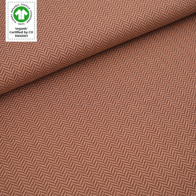 Jacquard Fischgrät cafe au lait von Stoffonkel