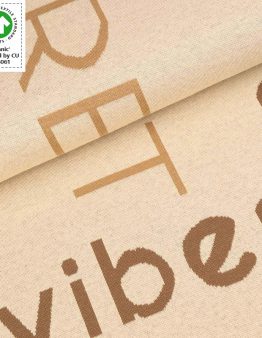 Bio Jacquard Great Vibes marzipan von Stoffonkel