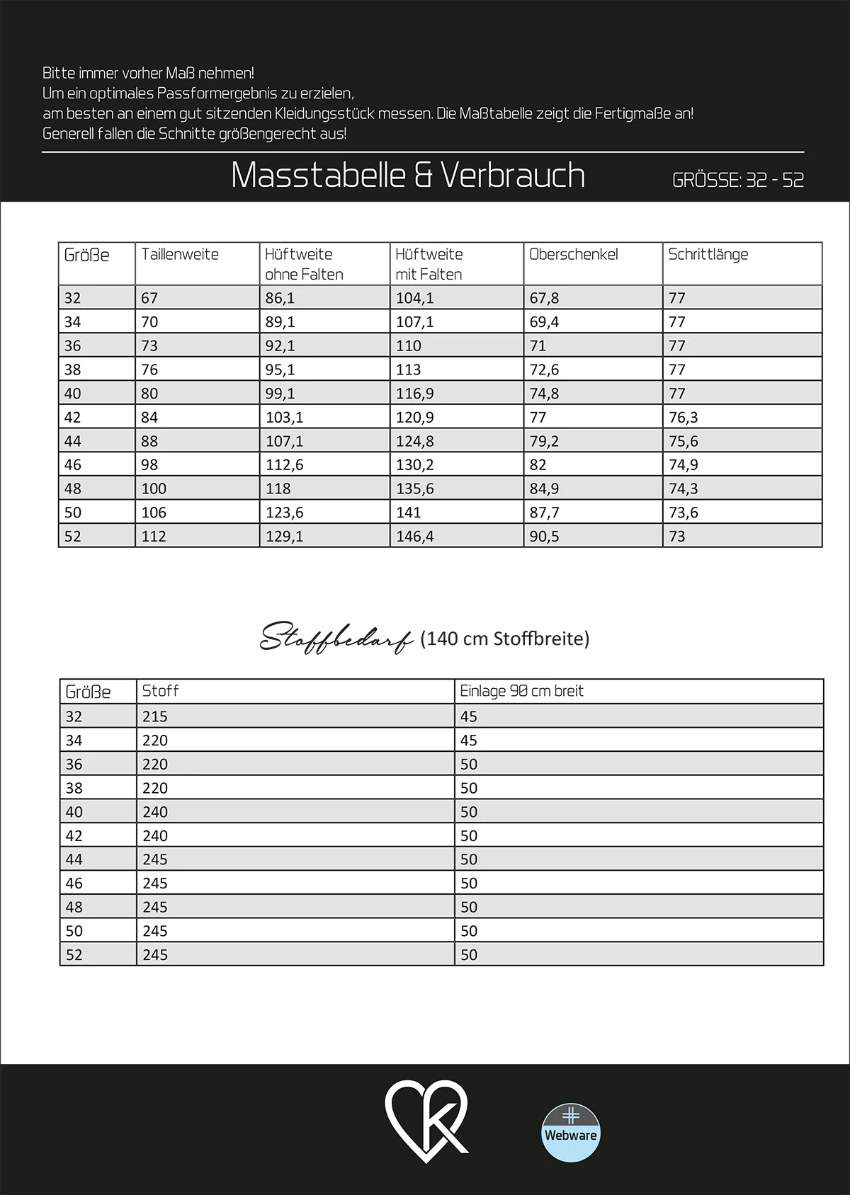 Papierschnittmuster Kibadoo Madita weite Hose Gr. 32-52