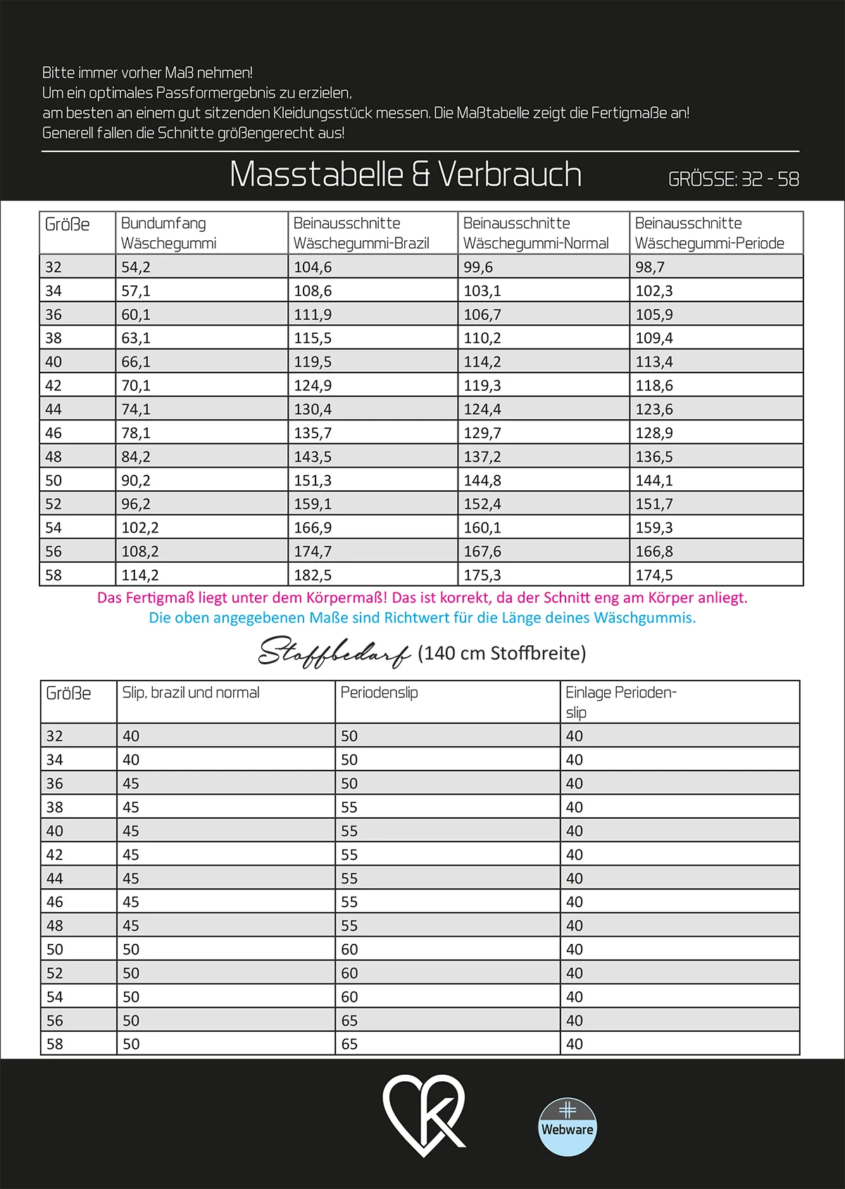 Papierschnittmuster Kibadoo Basic Slip Damen Gr. 32-58