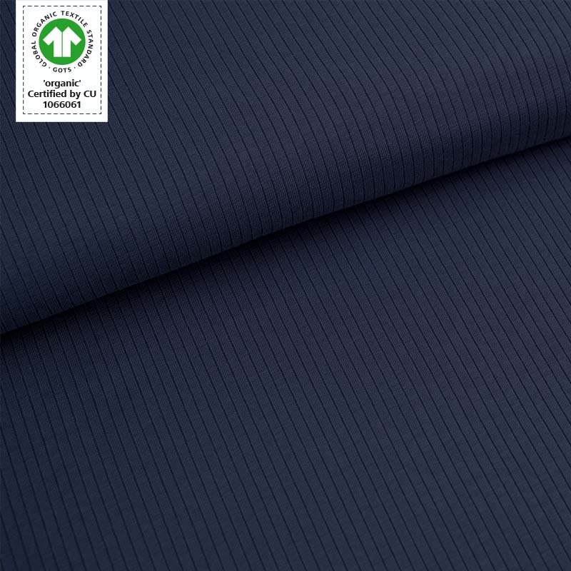 Bio Ribknit China blue von Stoffonkel