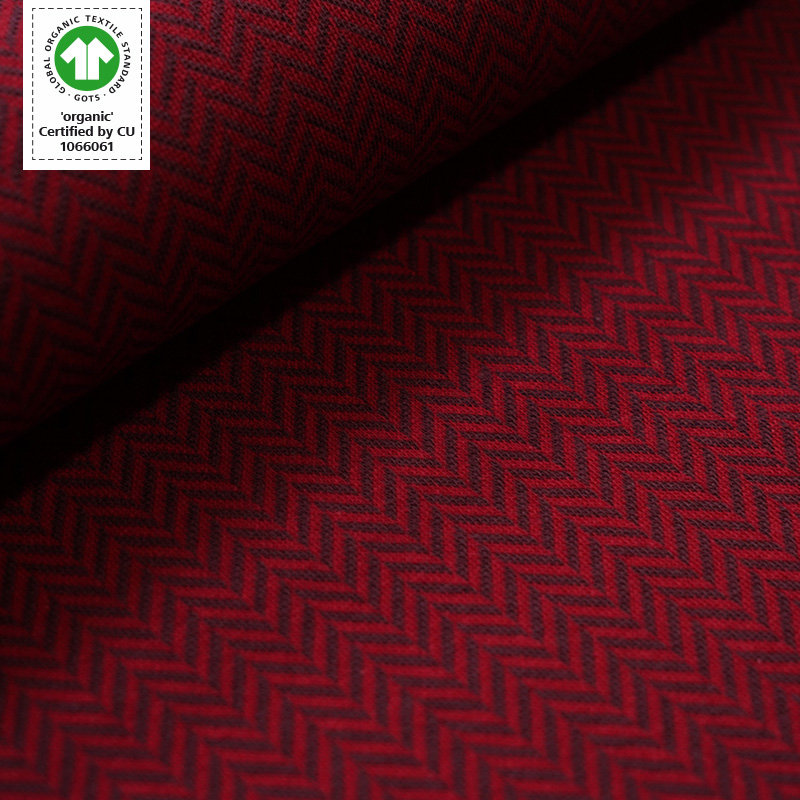 Jacquard Fischgrät kirsche von Stoffonkel